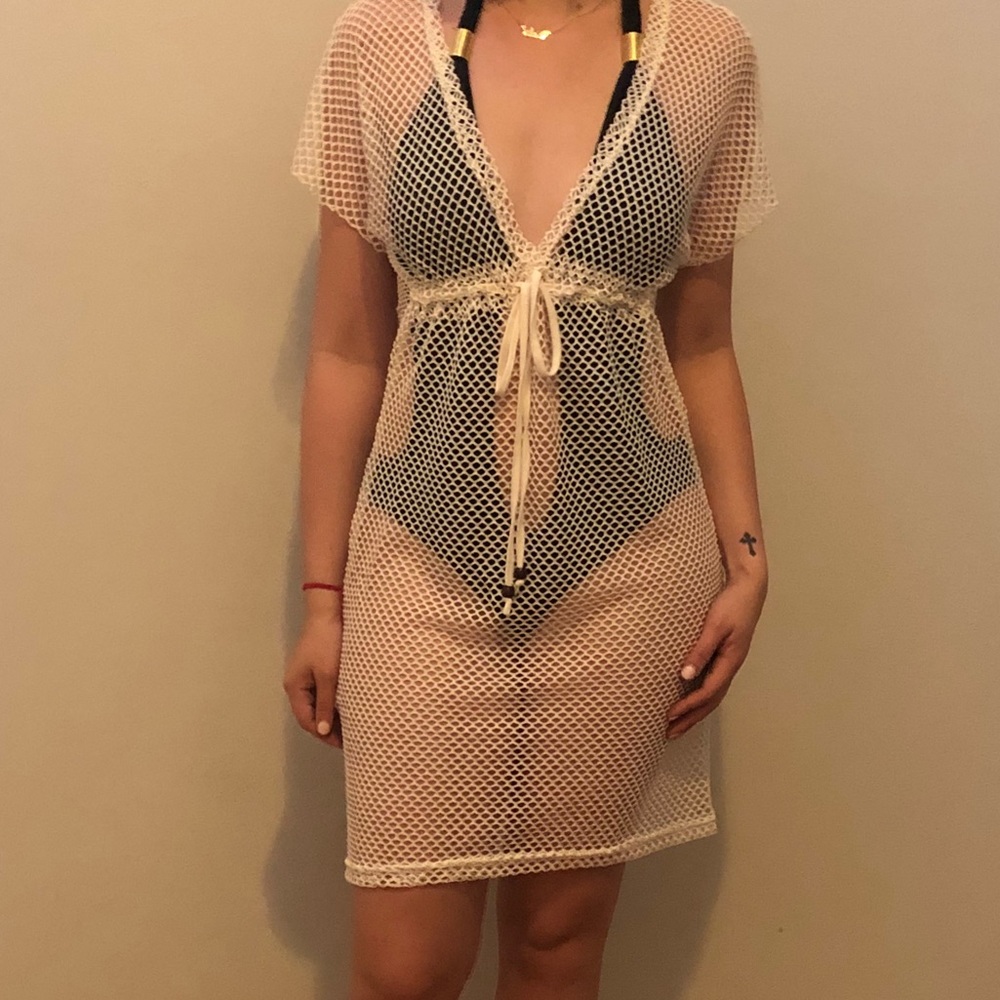 White swim coverup